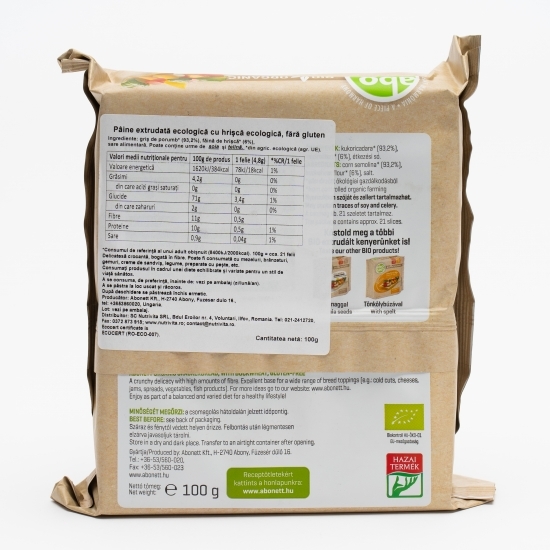 Pâine crocantă fără gluten cu hrișcă ecologică 100g