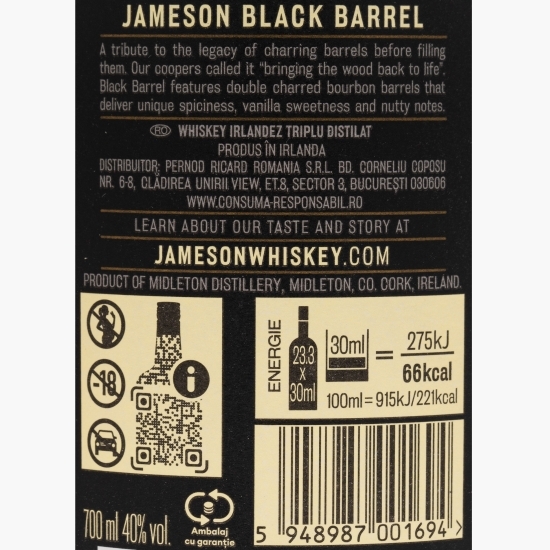 Whiskey Black Barell Irish 40% alc. 0.7l