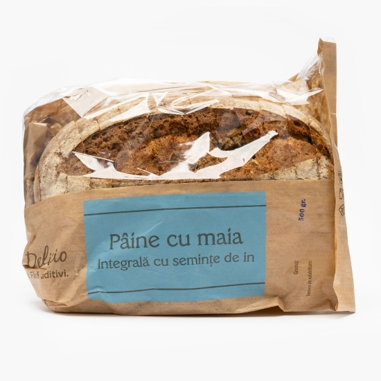 Pâine integrală cu maia și semințe de in 500g