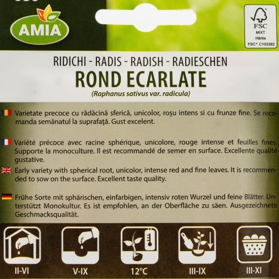 Semințe ridichi Rond Ecarlate 7g