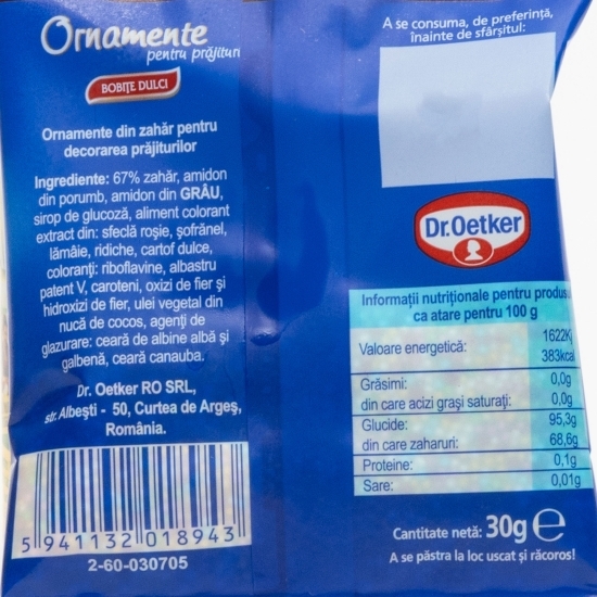 Ornamente pentru prăjituri bobițe dulci 30g