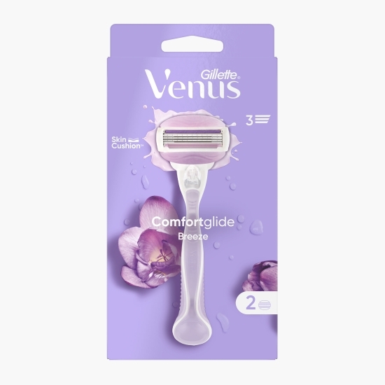 Aparat de ras pentru femei ComfortGlide Breeze cu 3 lame, mâner + 2 rezerve