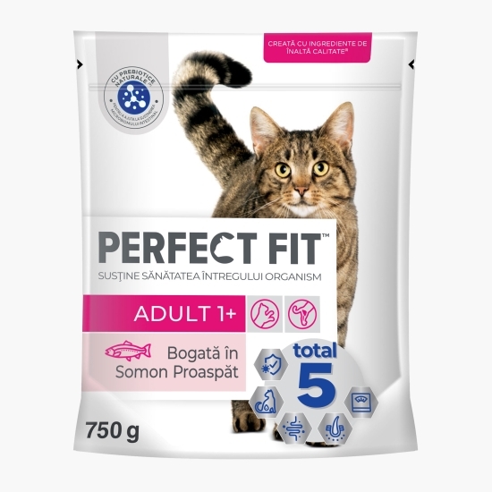 Hrană uscată pentru pisici, 750g, cu somon