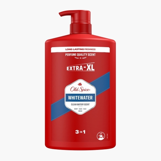 Gel de duș și șampon 3 în 1 pentru corp, păr și față Whitewater 1000ml