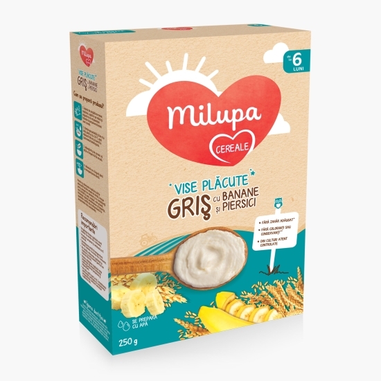 Cereale griș cu banane și piersici Vise plăcute de la 6 luni 250g