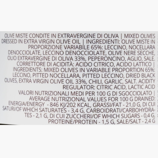 Măslinescu - Mix de măsline condimentate în ulei de măsline extravirgin, 280g