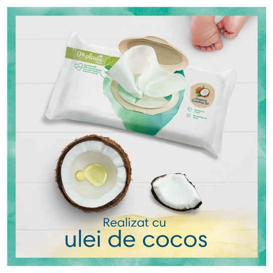 Șervețele umede Harmonie Coco, 4 pachete x 44, 176 buc, 0% plastic