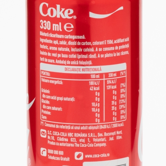 Băutură carbogazoasă cola doză 4x0.33l