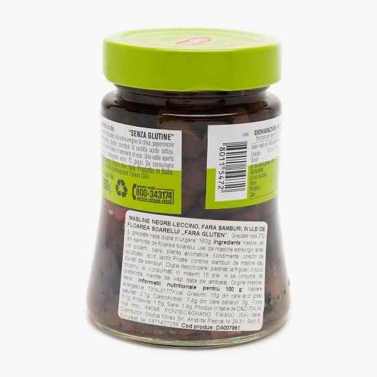 Măsline leccino fără sâmburi în ulei de floarea-soarelui 280g
