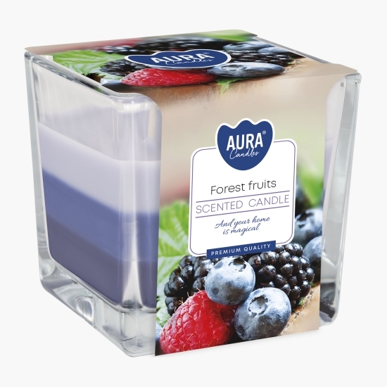 Lumânare parfumată pahar trei culori Fructe Pădure