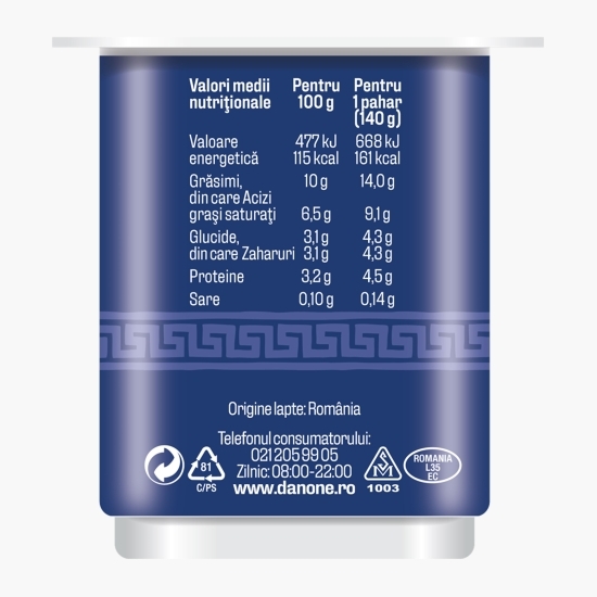 Iaurt grecesc 10% grăsime, 140g