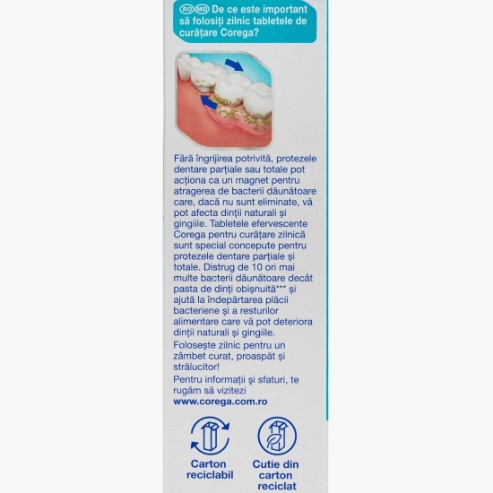 Tablete efervescente pentru curățarea zilnică a protezelor dentare Bio Formula, 30 buc