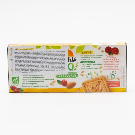 Biscuiți eco cu merișoare și aromă de migdale 4x33g