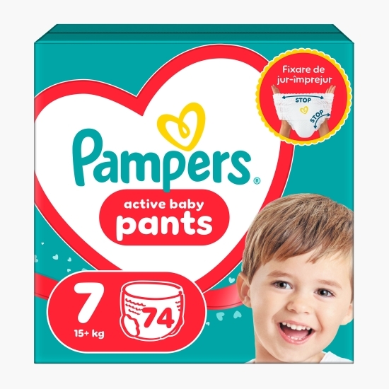 Scutece chiloțel Active Baby Pants mărimea 7, 15+ kg, 74 buc