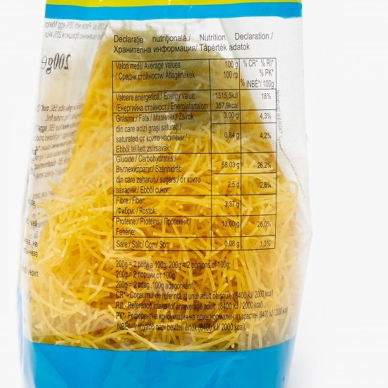 Paste făinoase cu 20% ou, fidea 200g