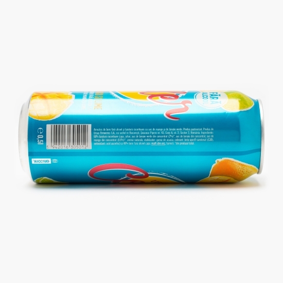 Bere blondă fără alcool cu aromă de mango și lime doză 0.5l