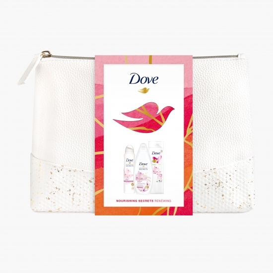 Set cadou Nourishing Secrets gel de duș 250ml + loțiune de corp 250ml+ antiperspirant spray 150ml