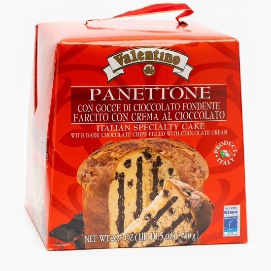 Panettone cu bucăți de ciocolată fondant cu umplutură de cremă de ciocolată 750g