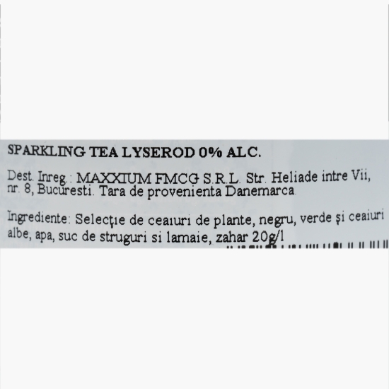Ceai spumant organic Lyserod, 0% alc. 0.75l