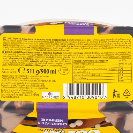 Înghețată de ciocolată cu sos de cacao Dream Chocolate & Meringue 900ml