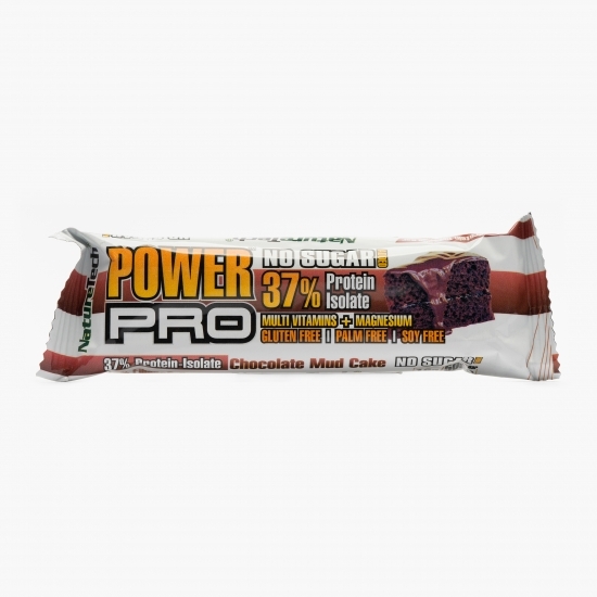 Baton energizant Power Pro negresă și ciocolată fără zahăr adăugat 50g
