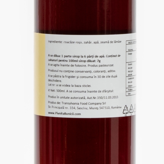 Sirop de coacăze roșii 0.5l