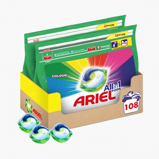 Detergent de rufe capsule All in One Pods Color, 108 spălări