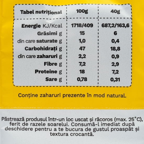 Snacks Sănățele eco din năut, linte și piper, fără gluten 40g