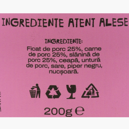 Pate din ficat de porc 200g