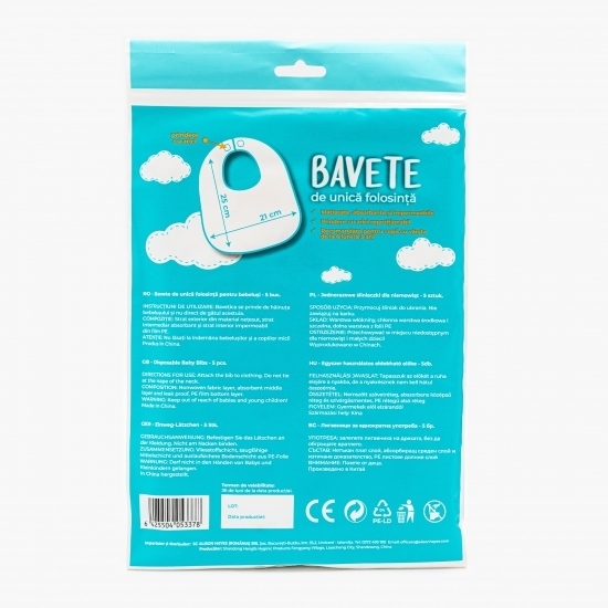 Bavete de unică folosință 0.5-3 ani, 4 pachete x 5 buc (20 buc)