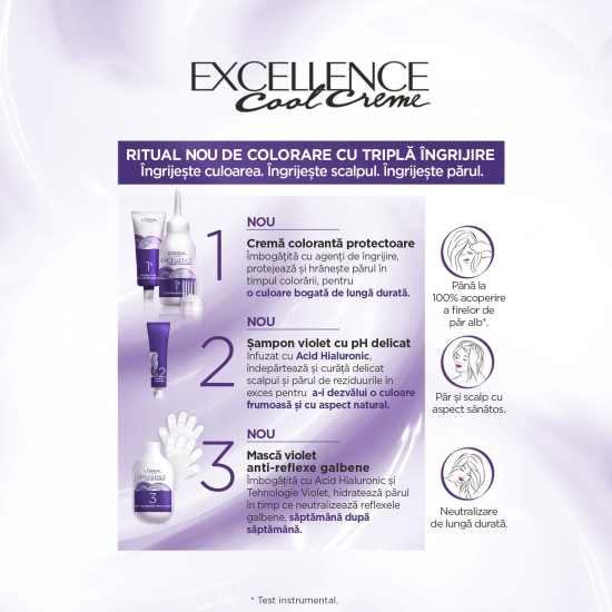 Vopsea de păr permanentă Cool Crème 3.11 Ultra ash dark brown 192ml