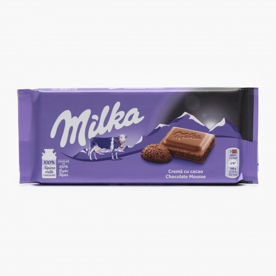 Ciocolată umplută cu cremă de cacao aerată 100g