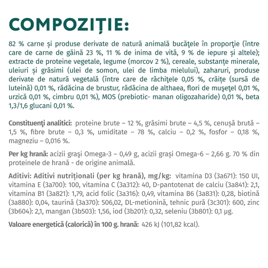 Hrană umedă pentru pisici adulte 85g, iepure în jeleu de morcovi