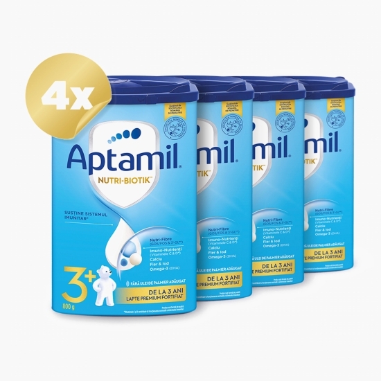 Pachet 4 x Lapte praf NUTRI-BIOTIK 3+, de la 3 ani, Nutricia, 800g