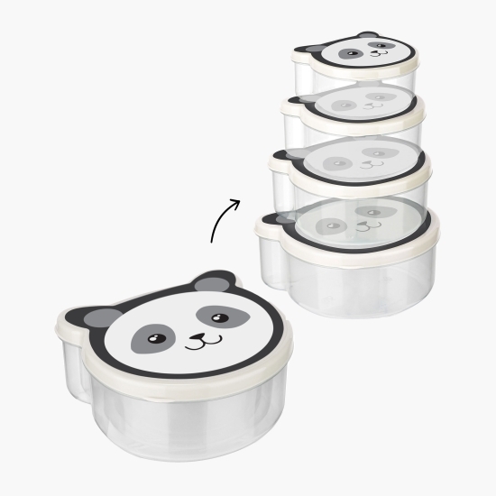 Set 4 caserole din plastic cu capac
