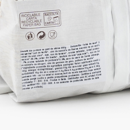 Biscuiți eco proteici cu gust de citrice 200g