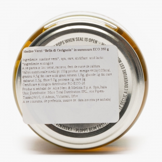 Măsline verzi în saramură eco 350g