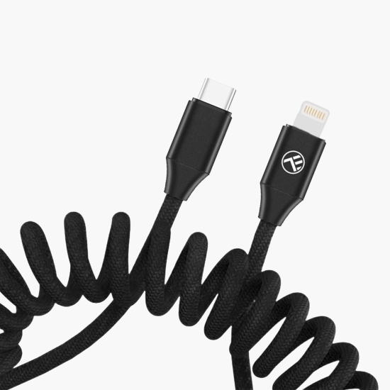 Cablu date flexibil Type-C - Lightning, ≈1.8m, negru
