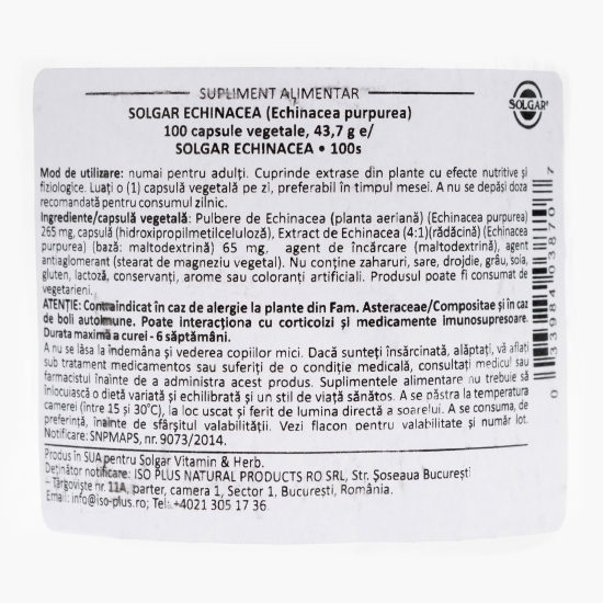 Echinacea, 100 capsule vegetale