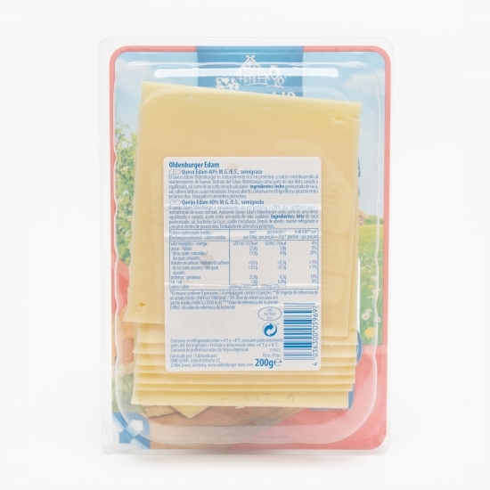 Brânză Edam felii, 40% grăsime 200g