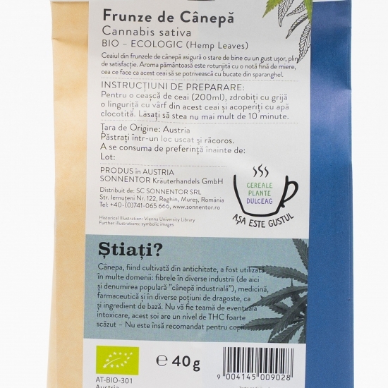 Ceai plante frunze de cânepă eco 40g