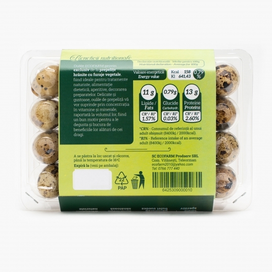 Ouă de prepelițe hrănite natural, 24 buc