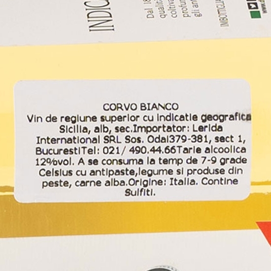 Vin alb sec Bianco Terre Siciliane, 12%, 750ml