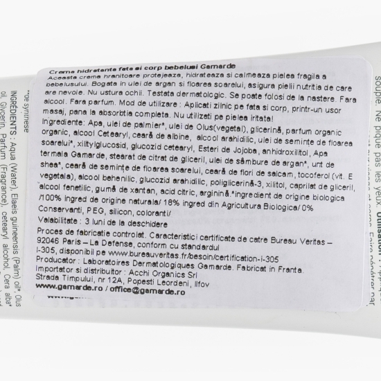 Cremă hidratantă bebeluși pentru față și corp 100ml