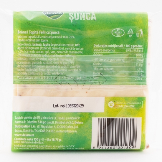 Brânză topită cu șuncă 150g