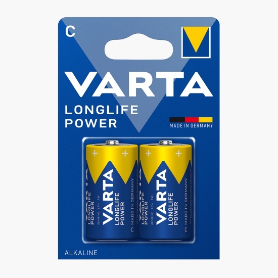 Baterii alcaline Longlife Power C R14 blister, 2 buc