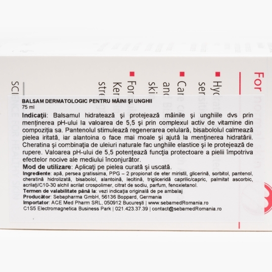 Balsam dermatologic hidratant pentru mâini și unghii 75ml