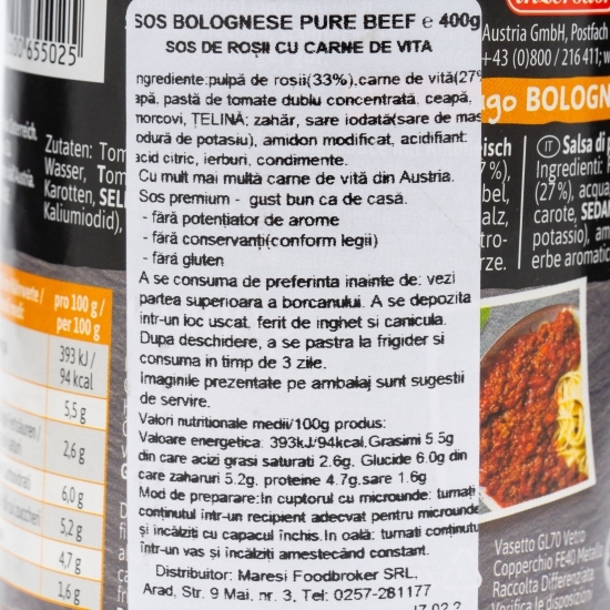 Sos Bolognese pentru paste 400g