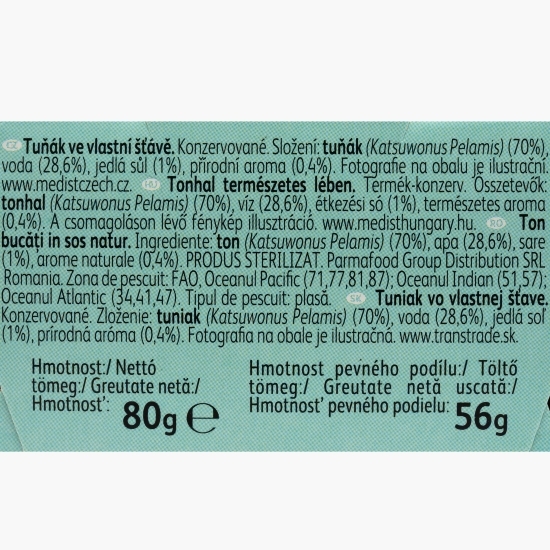 Ton în sos natur 80g