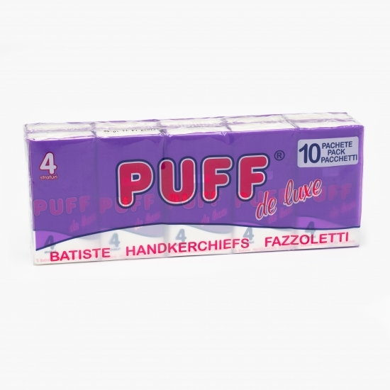 Șervețele nazale neparfumate De Luxe 4 straturi 10 pachete